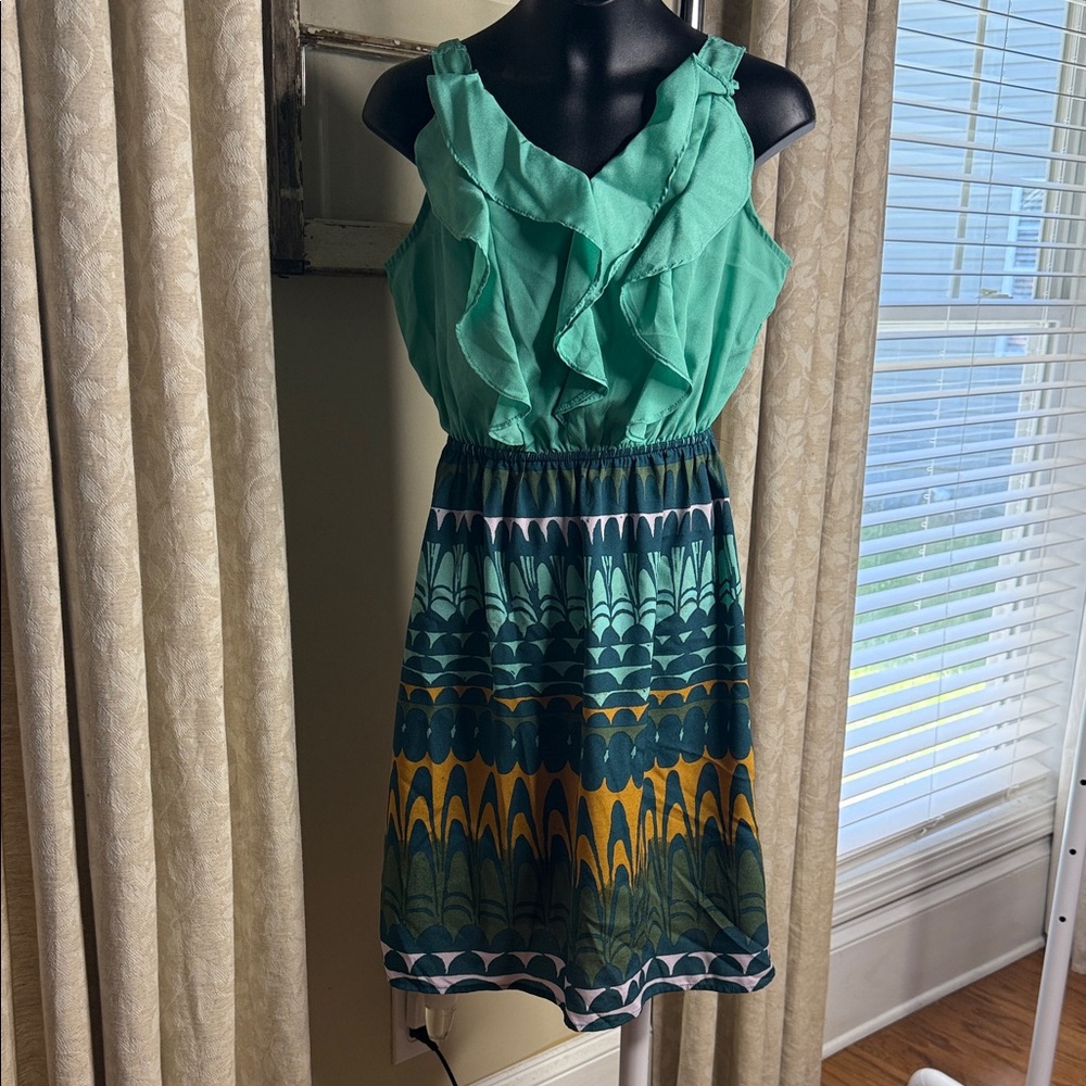 Mossimo XS Elegant Green Sleeveless Dress
